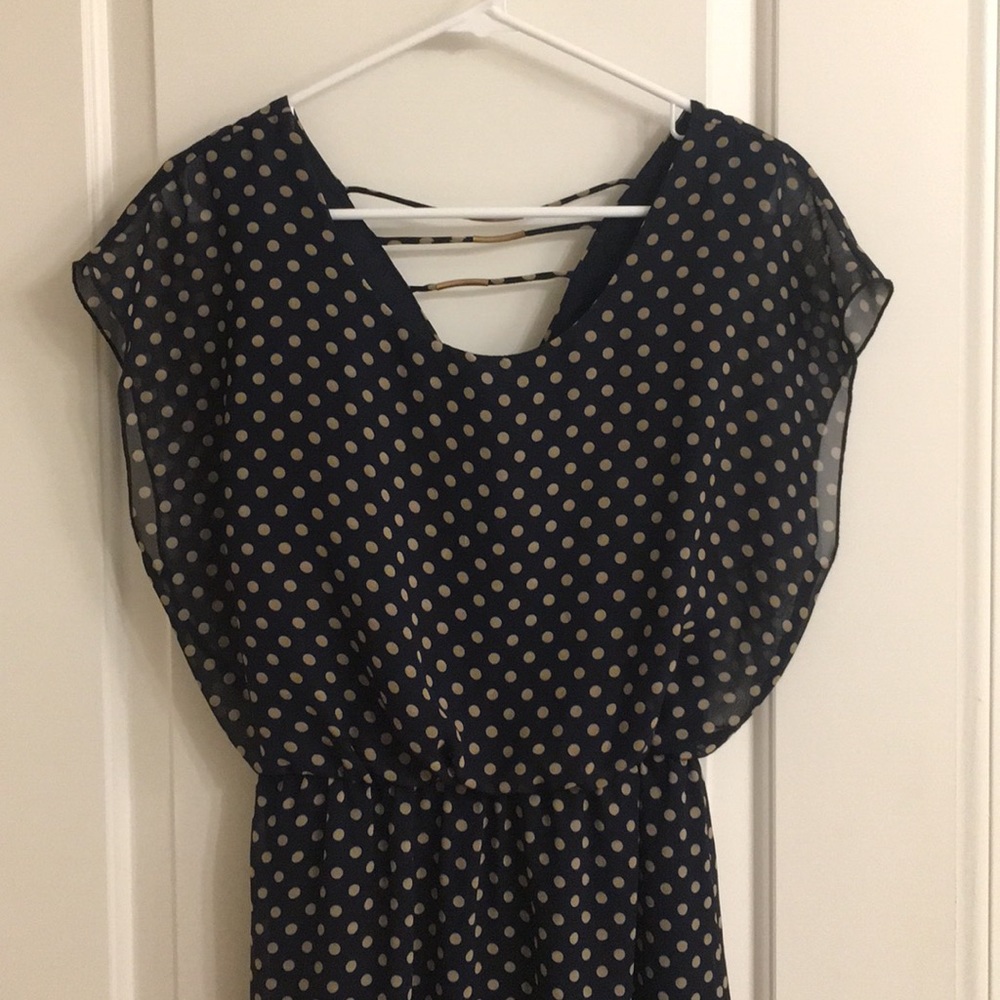 Enfocus Studios Navy Polka Dot Dress - Size 6